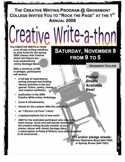 Fall 2008 Creative Write-a-Thon