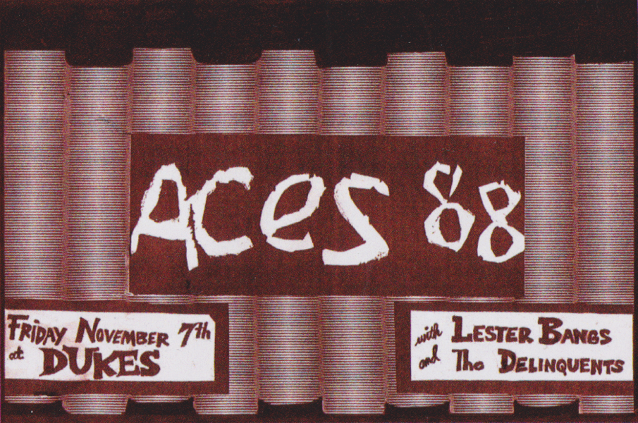 1980 Dukes poster for Aces 88, with Lester Bangs and The Delinquents