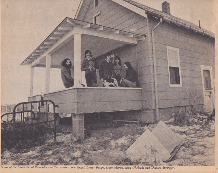 1973 photo of CREEM's Barry and Connie Kramer's rural retreat in Walled Lake