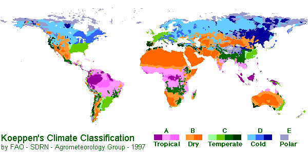 Koppen Climate Classification Map