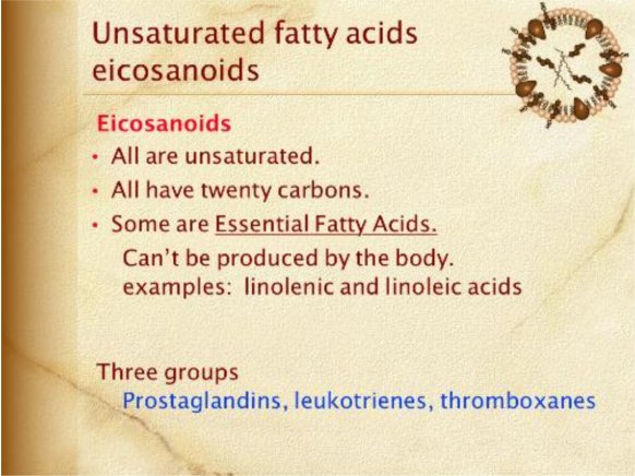 unsaturated fatty acids eicosanoids