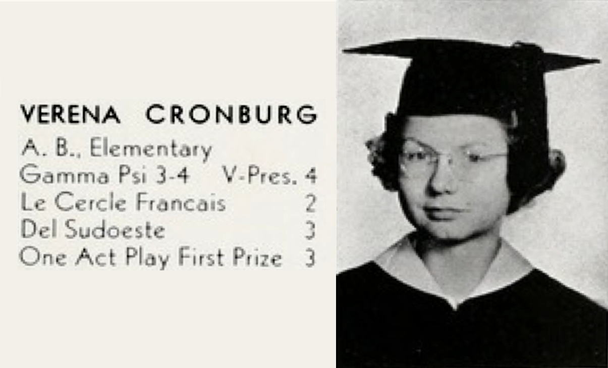 Verena Anderson's 1938 graduation portrait