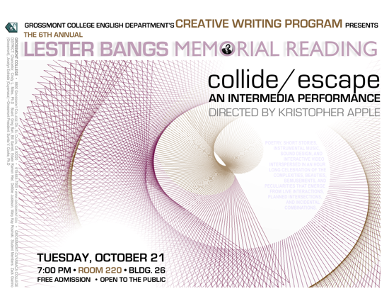 Fall 2014 Lester Bangs Memorial Reading: Collide/Escape
