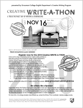 Write-a-Thon flier grayscale