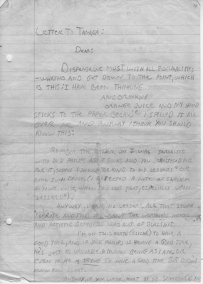 Undated Letter 1