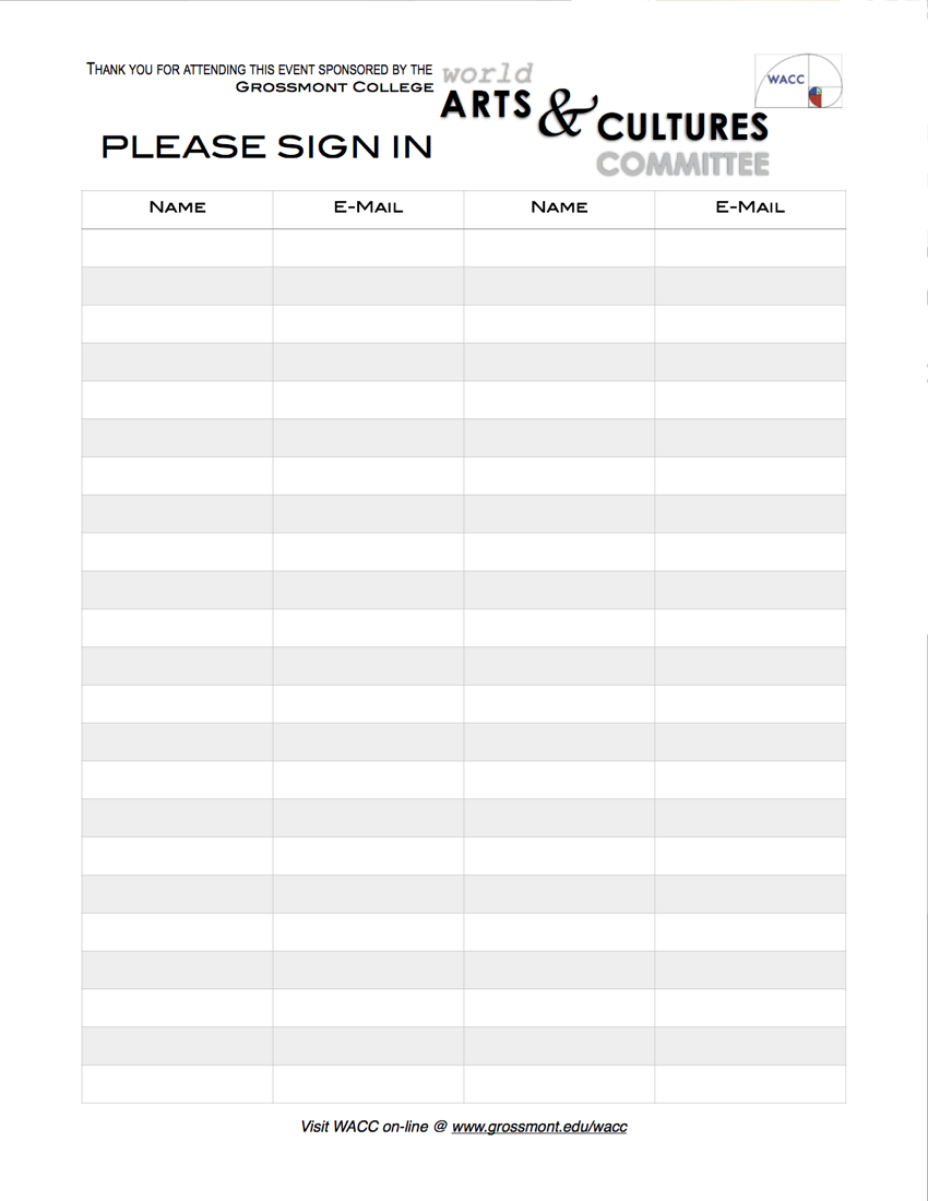 WACC Event Sign-In Sheet