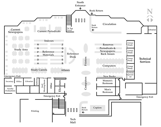 Library 1st floor map