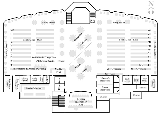 Library 2nd floor map